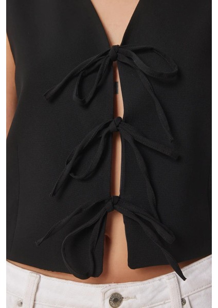 Fiyonk Bağlamalı Dokuma Yelek, Pamuklu Yazlık fırsatları