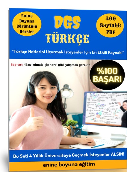 Enine Boyuna Eğitim DGS Türkçe Hazırlık Kitabı (400 Sayfalık Pdf)