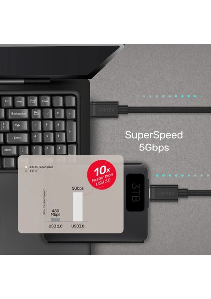 Unıtek Type-C Hızlı Şarj Kablosu 1mt 60W(Y-C477BK)