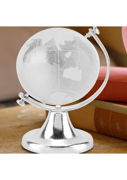 Büro Ev Ofis Hediyesi Için 6cm Dünya Model Metal Standlı Kristal Cam Küre