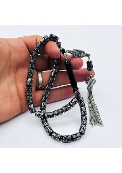 Gümüş Işlemeli Kesme Model Erzurum Oltu Taşı Tesbih fiyatları