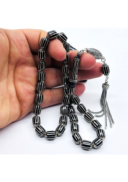 Uçlu Kapsül Karpuz Dilimi İşlemeli Erzurum Oltu Taşı Tesbih fiyatları