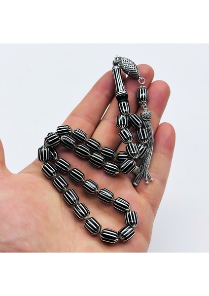 Uçlu Kapsül Karpuz Dilimi İşlemeli Erzurum Oltu Taşı Tesbih modelleri