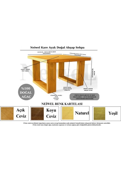 Saes Doğal Ahşap Ofis Sehpa-50-50 indirimleri