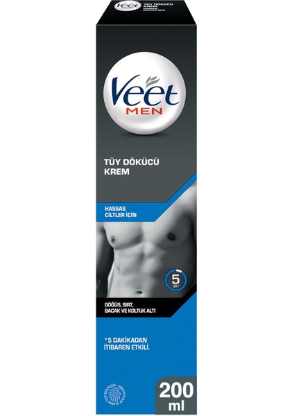 Veet Men Hassas Ciltler Için Tüy Dökücü Krem 200 ml