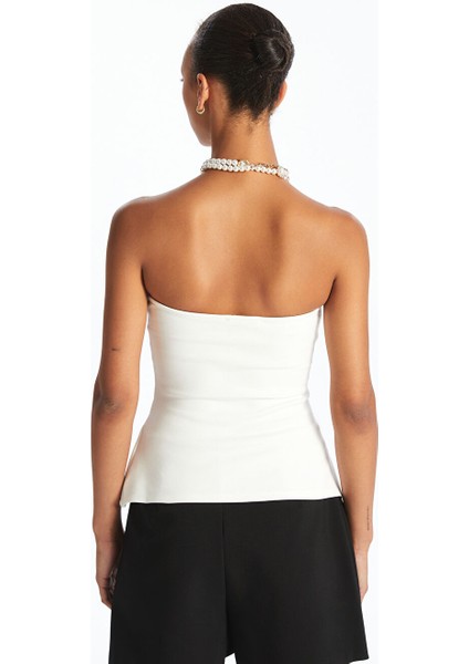 Yeni Sezon Straplez Yaka Peplum Bluz - S5PA96Z8 fırsatları