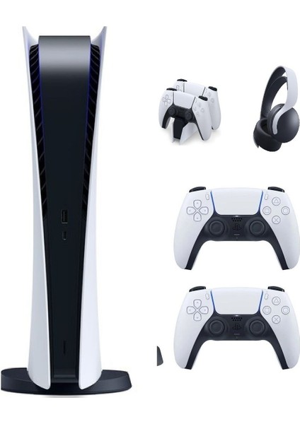 Playstation 5 Dijital (Ithalatçı Garantili) + 2. Kol + Ps5 Pulse 3D + Ps5 Şarj Istasyonu