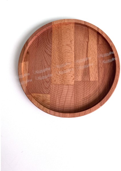 Doğal Ahşap Sunum ve Servis Tabağı | Çerezlik | 25 cm Çap | Kayın Ağacı