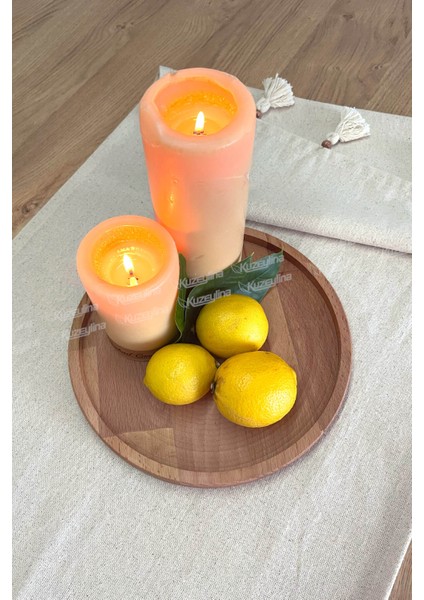 Doğal Ahşap Sunum ve Servis Tabağı | Çerezlik | 25 cm Çap | Kayın Ağacı fırsatları