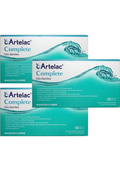 Artelac Complete 30 Flakon 0,5 ml 3 Adet