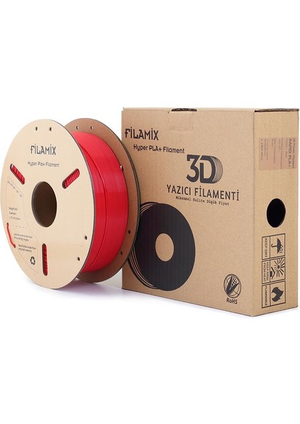 Yüksek Hızlı Hyper Pla+ Filament 1.75MM 1kg-Ateş Kırmızı