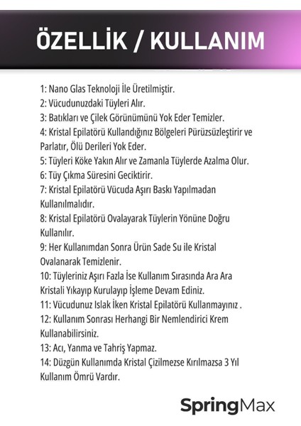 Kristal Epilasyon Aleti, Kablosuz, Islak ve Kuru Kullanım, Güçlü Tüy Giderici modelleri