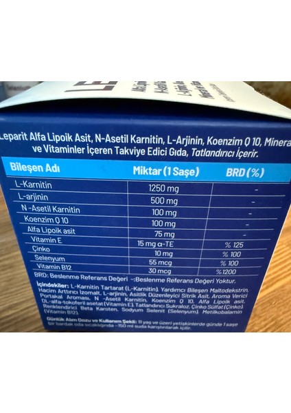 30 Saşe Takviye Edici Gıda