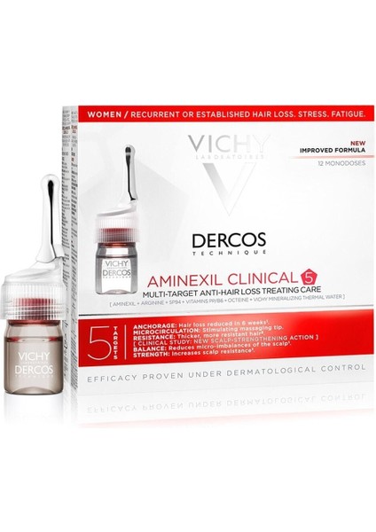 Vichy Dercos Aminexil Clinical 5 Kadın Saç Serumu 21 x 6 ml
