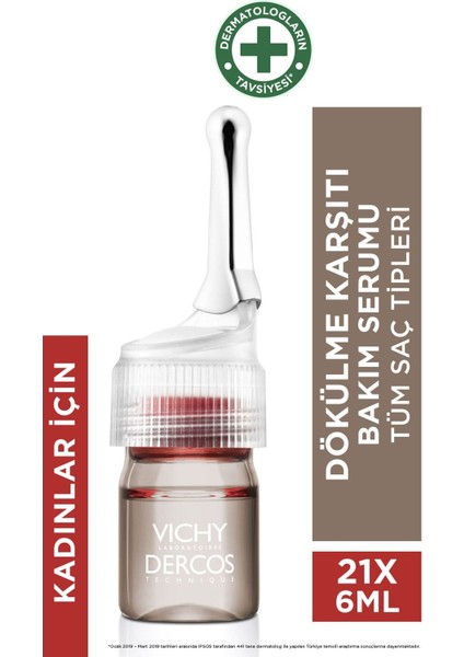 Vichy Dercos Aminexil Clinical 5 Kadın Saç Serumu 21 x 6 ml