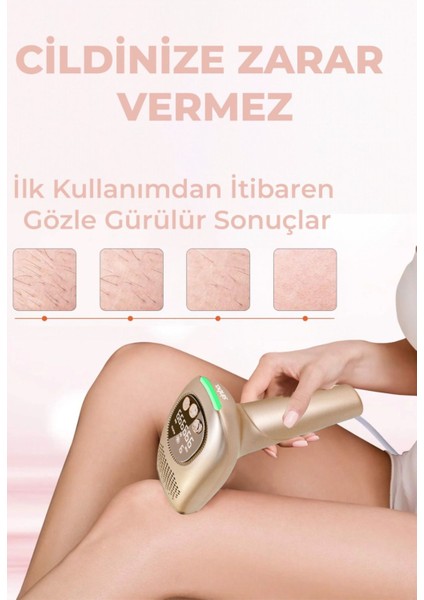 Buz Lazer Epilasyon Cihazı, 999.999 Atım, Dijital Ekran, Kablolu, Vücut Uygulaması