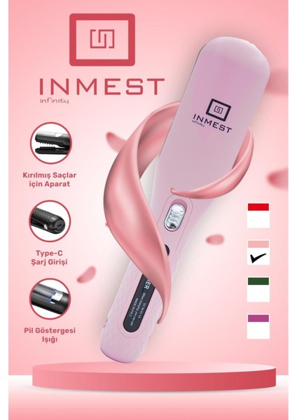 Pembe kablosuz ve şarjlı saç kırık alma cihazı, pratik ve kullanışlı tasarım