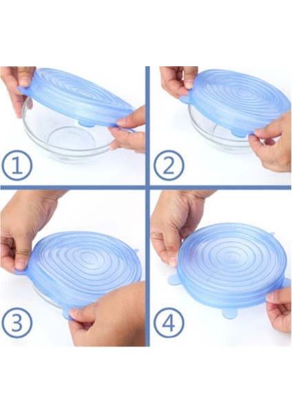 Silikon Yemek Saklama Kapak Seti 6 Adet fiyatları