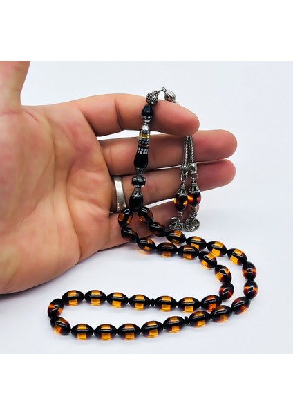 Nakkaş Imameli Sürmeli Toz Sıkma Kehribar Tesbih fırsatları