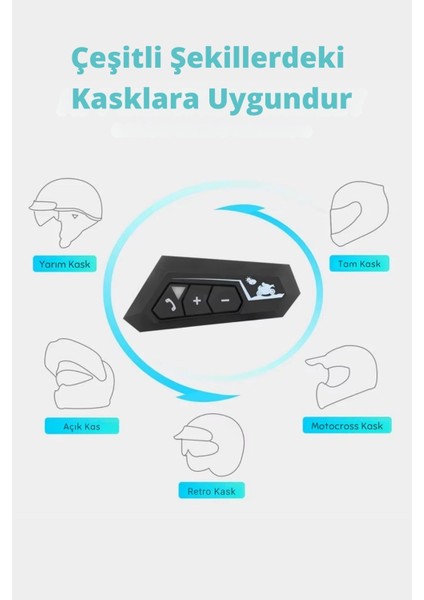 BT22 Bluetooth 5.0 Destekli Kask Kulaklığı Intercom Motosiklet Kulaklık