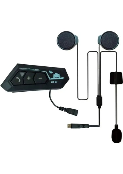 BT22 Bluetooth 5.0 Destekli Kask Kulaklığı Intercom Motosiklet Kulaklık