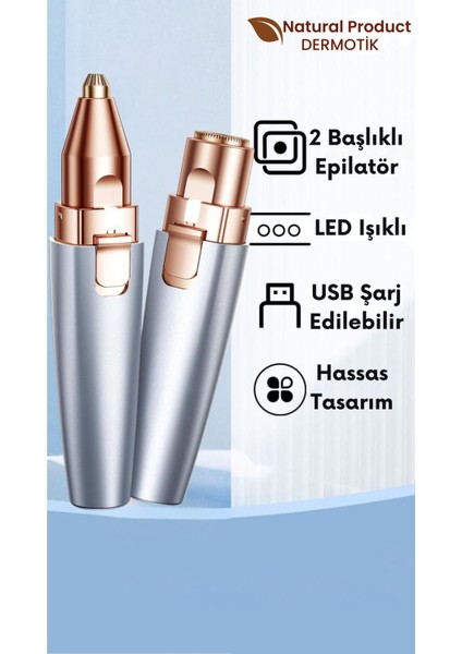 Yüz Kaş Bıyık ve Burun Epilatörü Tüy Alma Aleti Epilasyon Traş Makinesi