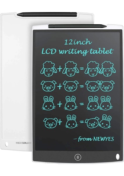 12 Inc Writing LCD Grafik Dijital Kalemli Çizim Tableti Yazı Tahta Not Yazma Eğitim Tableti