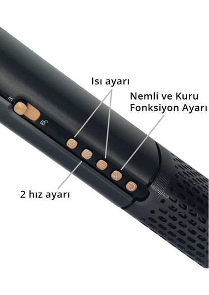 Dijital göstergeli çok fonksiyonlu saç düzleştirici ve fön makinesi, siyah renk modelleri