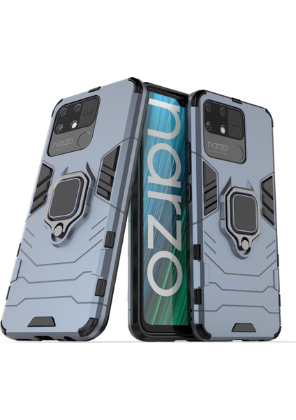 Oppo Realme Narzo 50A Darbeye Dayanıklı Telefon Kılıfı ve Yüzük Tutucu (Yurt Dışından)