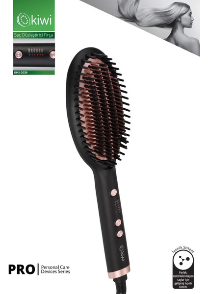 KHS-2039 Saç Şekillendirici ve Saç Düzleştirici Fön Tarağı