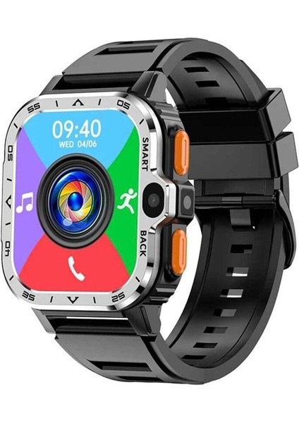 Wrwatch 5g Lite Sim Kartlı Çift Kameralı Btk Yeni Nesil Özelliklere Sahip 51MM Akıllı Saat Gri