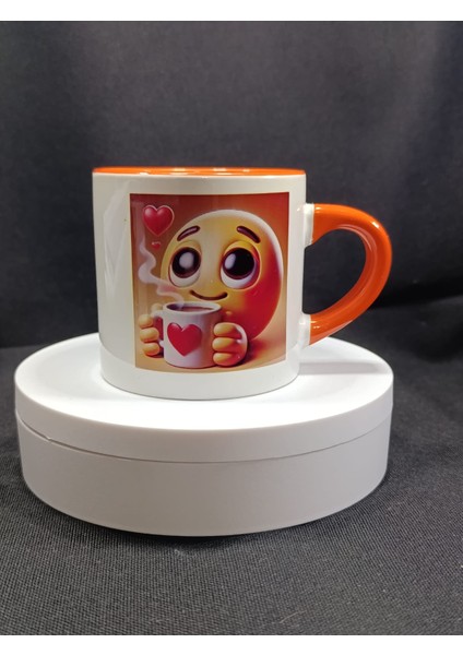 Porselen Turuncu Nescafe Fincanı