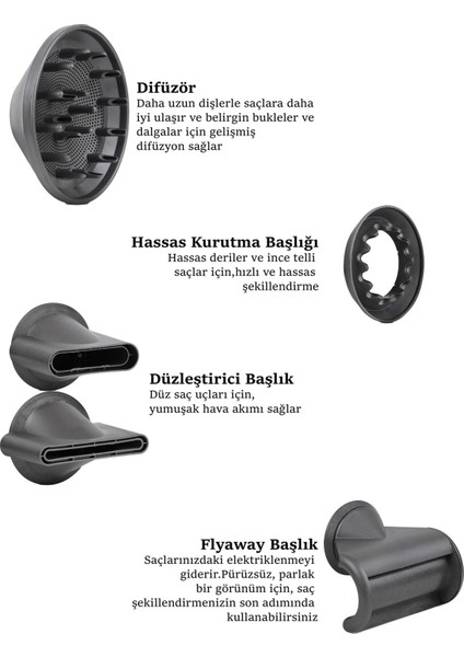 HD002 Saç Şekillendirici, Kurutma Fön Makinesi Yeni Nesil Dc Turbo Motor