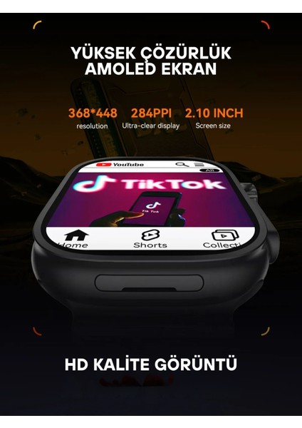 Hw Ultra 3 Call Btk Sim Kartlı Kameralı Yapay Zeka Android Amoled Ekran Akıllı Saat fırsatları