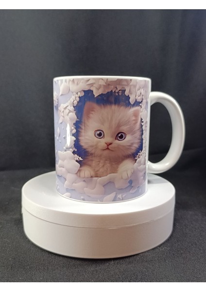 Minik Kedi Porselen Kupa Bardak