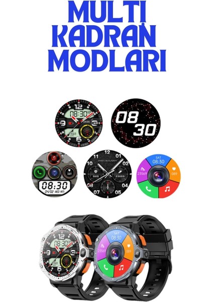 WR999 4glite Kart Çift Kamera Yeni Nesil Tüm Özelliklere Sahip Yuvarlak Akıllı Saat Gri