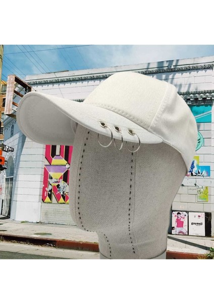 Arkadan Ayarlanabilir 3 Halka Piercing Şapka Beyzbol Kep Şapka