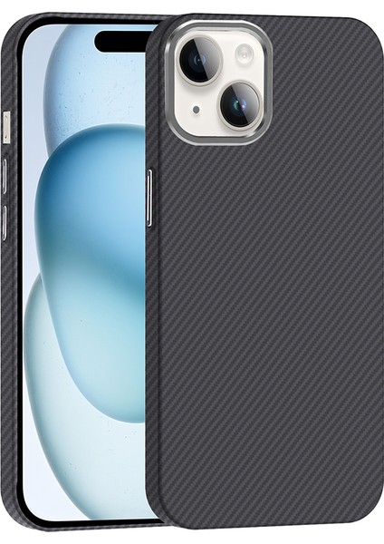 iPhone 14 Kılıf M-Safe Şarj Özellikli Karbon Fiber Görünümlü Gros Kılıf