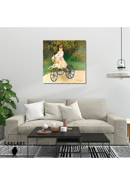 Kare Kanvas Ünlü Eserler Cloude Monet Horse Tricycle In A Garden