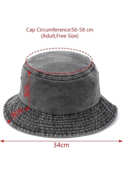 Uv Korumalı Pamuklu Eskitme Bucket Şapka
