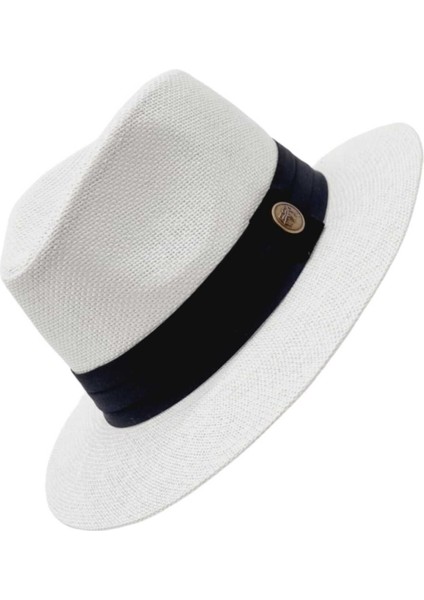 Siyah Şeritli Hasır Fötr Şapka