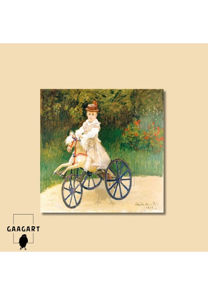 Kare Kanvas Ünlü Eserler Cloude Monet Horse Tricycle In A Garden modelleri
