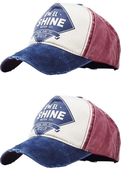 Eskitme Jewel Shine Ayarlanabilir Beyzbol Kep Şapka Baseball Şapka 2'li Set