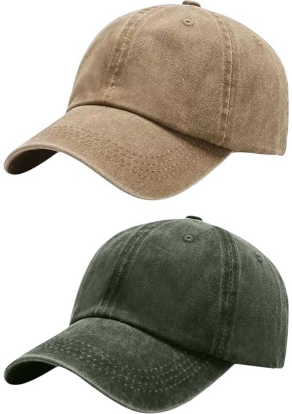 Pamuklu Eskitme 2'li Kep Şapka fırsatları