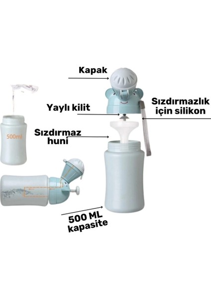 Dayanıklı Sağlıklı Pp Malzeme +2 Yaş Portatif Taşıma Ipli Erkek Çocuk Lazımlık Pisuvar Acil Tuvalet Işemek Şisesi Idrar Kutusu