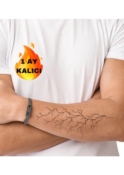 1 Ay Kalıcı Şimşek Yıldırım Geçici Dövme