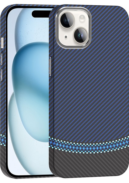 iPhone 13 Kılıf M-Safe Şarj Özellikli Karbon Fiber Görünümlü Gros Kılıf