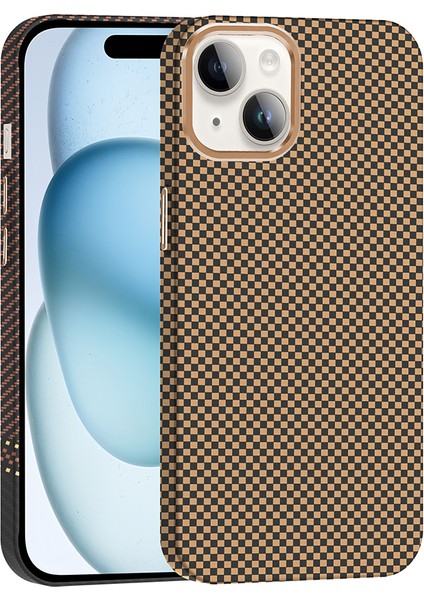 iPhone 13 Kılıf M-Safe Şarj Özellikli Karbon Fiber Görünümlü Gros Kılıf