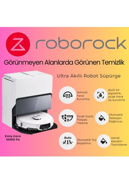 Ultra Akıllı Robot Süpürge Beyaz 1000 Pa Emiş Gücüyle Düz Zemin Temizliği İçin