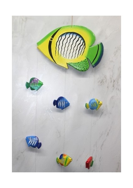 Ahşap Balıklı Rüzgar Çanı